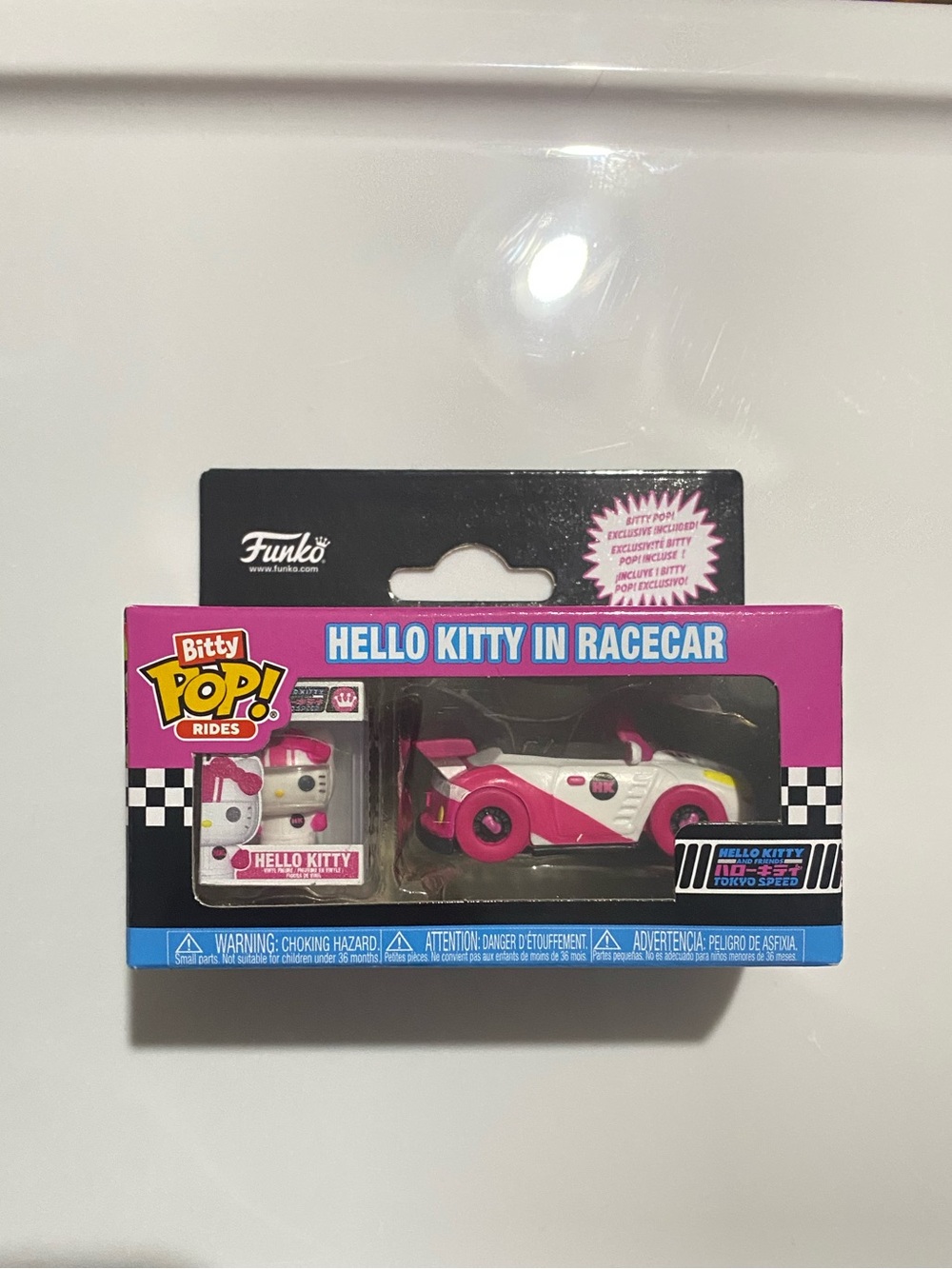 Funko Hello Kitty Race car Set in Pink and White